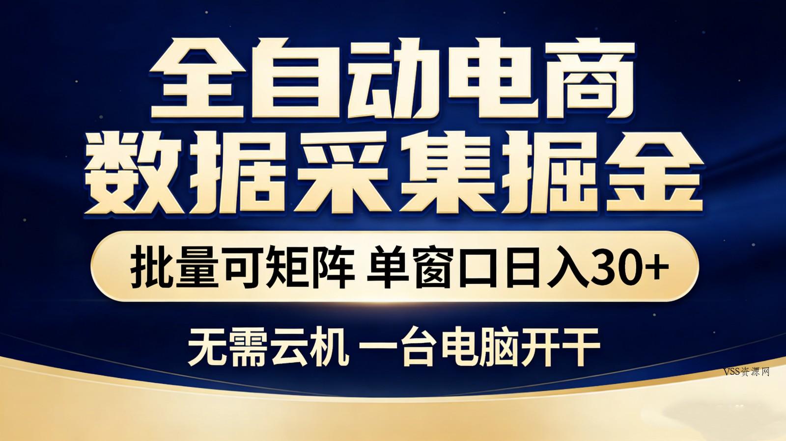 全自动电商数据采集掘金 批量可矩阵 单窗口轻松日入30+-VSS博客