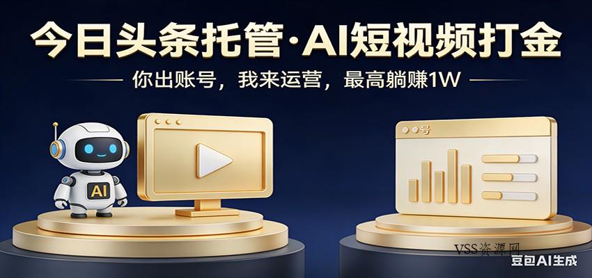 头条号AI托管，我提供作品，你提供账号，每天5分钟发布，小白躺赚3000+-VSS博客