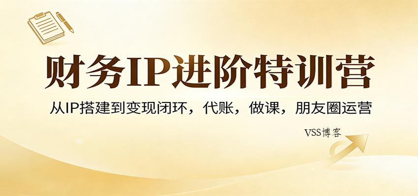 财务IP进阶特训营:从IP搭建到变现闭环,代账,做课,朋友圈运营-VSS博客