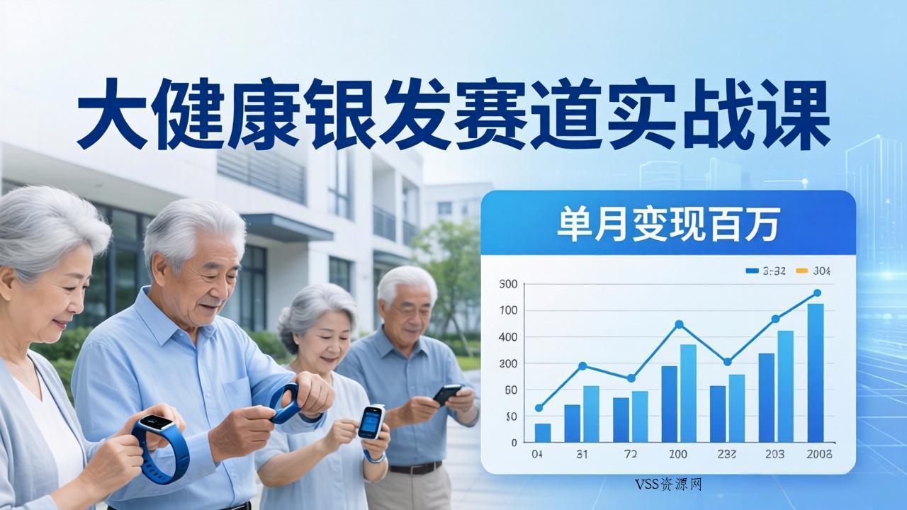 大健康银发赛道实战课：拆解视频号线索型 IP 单月变现百万逻辑，教你精准获客高效变现-VSS博客