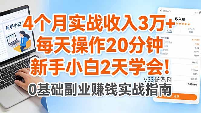4个月实战收入3万+，每天操作20分钟，新手小白2天学会！-VSS博客