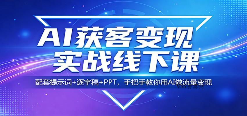 AI获客变现实战线下课：配套提示词+逐字稿+PPT，手把手教你用AI做流量变现-VSS博客