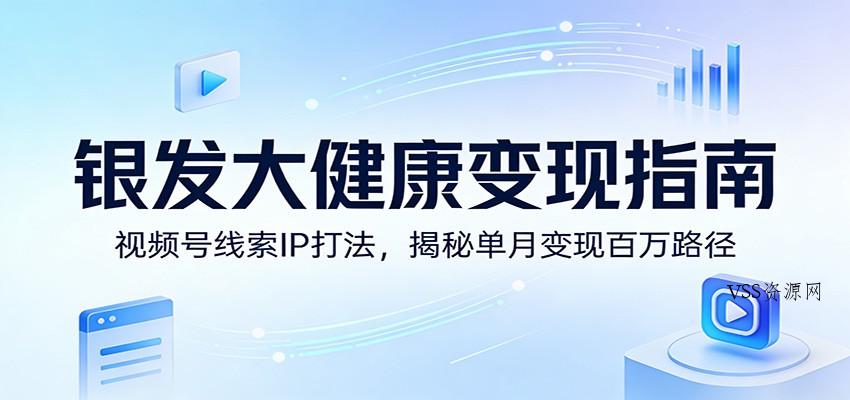 银发大健康变现指南：视频号线索IP打法，揭秘单月变现百万路径-VSS博客