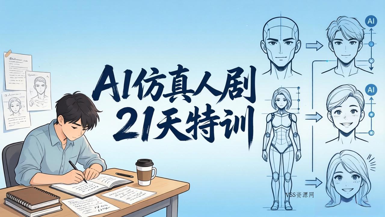 AI仿真人剧21天特训-更新：从剧本到成片全流程实战，掌握角色一致性与变现方法-VSS博客