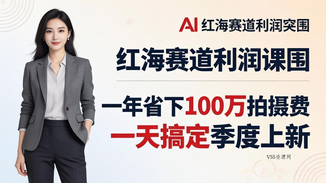 服装老板AI模特图课：一年省下100万拍摄费，一天搞定季度上新，红海赛道利润突围-VSS博客
