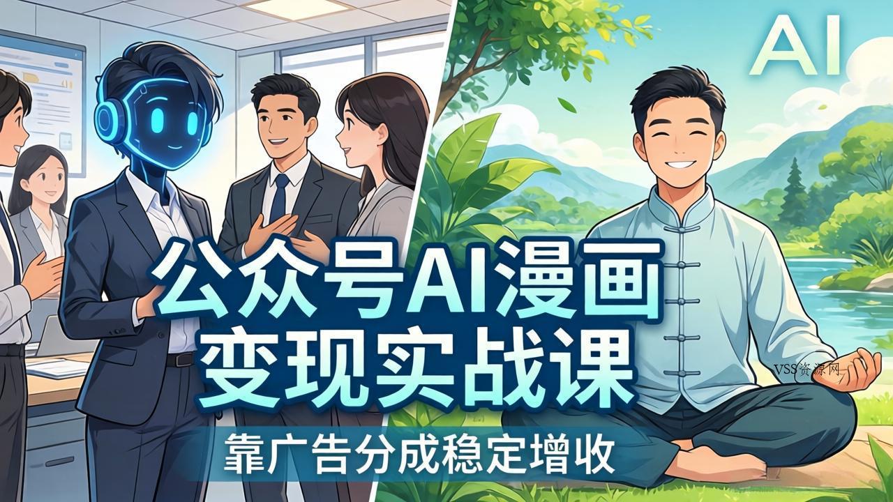 公众号AI漫画变现实战课：星座/职场/养生多赛道+智能体发文，靠广告分成稳定增收-VSS博客