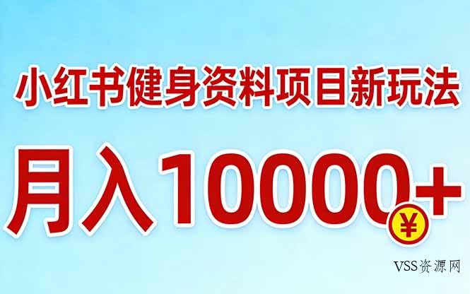 小红书健身资料项目最新玩法，月入10000＋，收益潜力可以无限放大-VSS博客