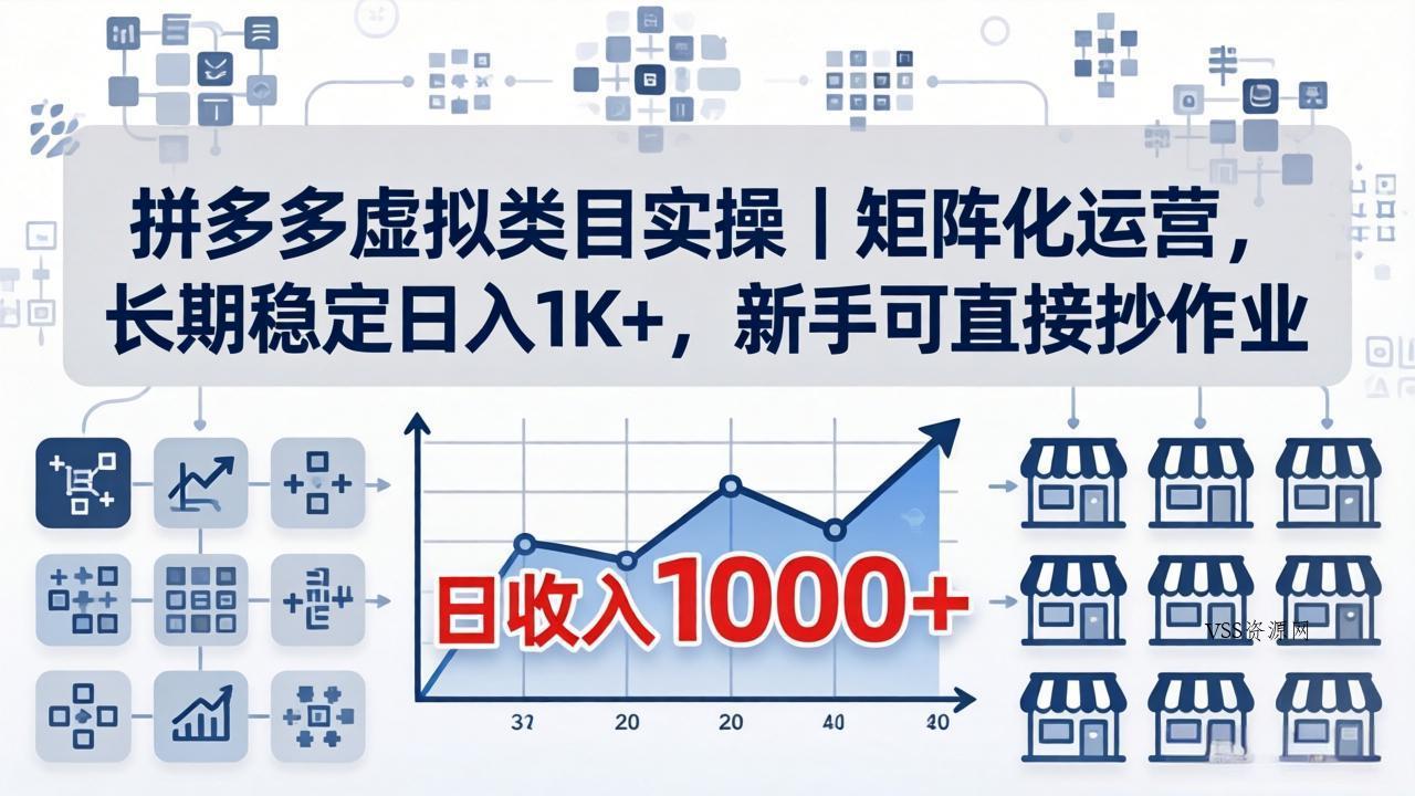 拼多多虚拟类目实操｜矩阵化运营，长期稳定日入 1K+，新手可直接抄作业-VSS博客