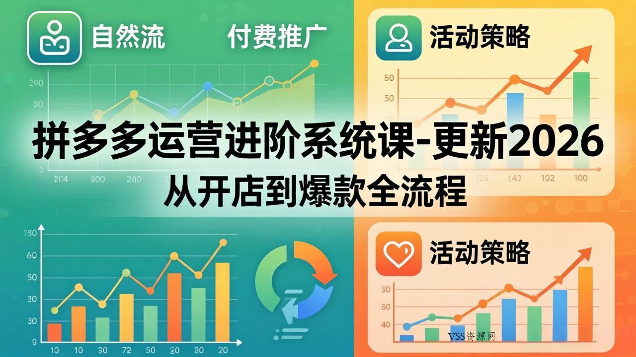 拼多多运营进阶系统课-更新2026：从开店到爆款全流程，自然流+付费推广+活动策略-VSS博客