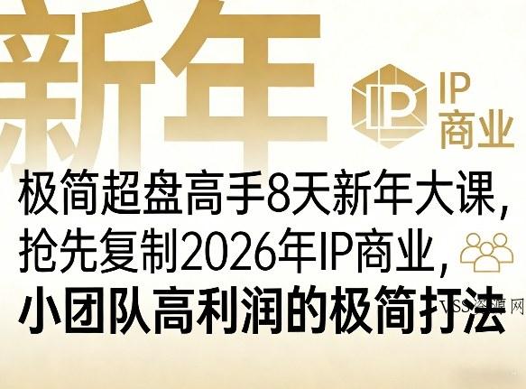 极简超盘高手8天新年大课(26年3月4-13日)，抢先复制2026年IP商业，小团队高利润的极简打法-VSS博客
