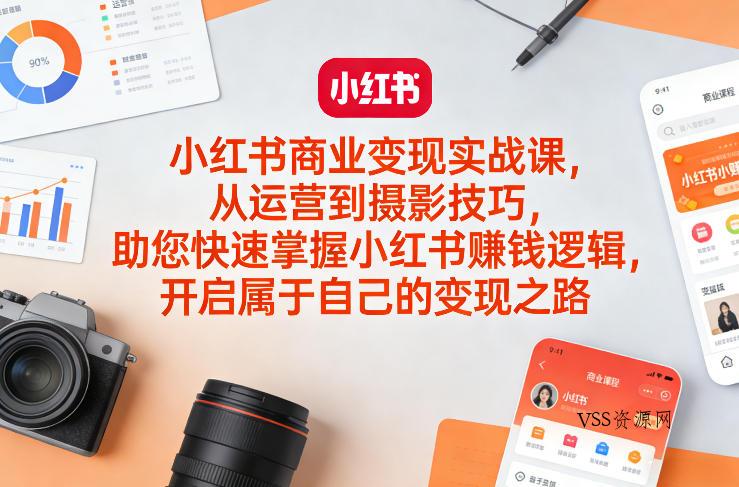 小红书商业变现实战课，从运营到摄影技巧，助您快速掌握小红书賺钱逻辑，开启属于自己的变现之路-VSS博客