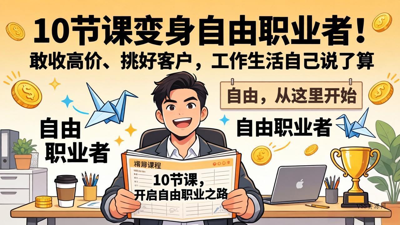10 节课变身自由职业者！敢收高价、挑好客户，工作生活自己说了算-VSS博客