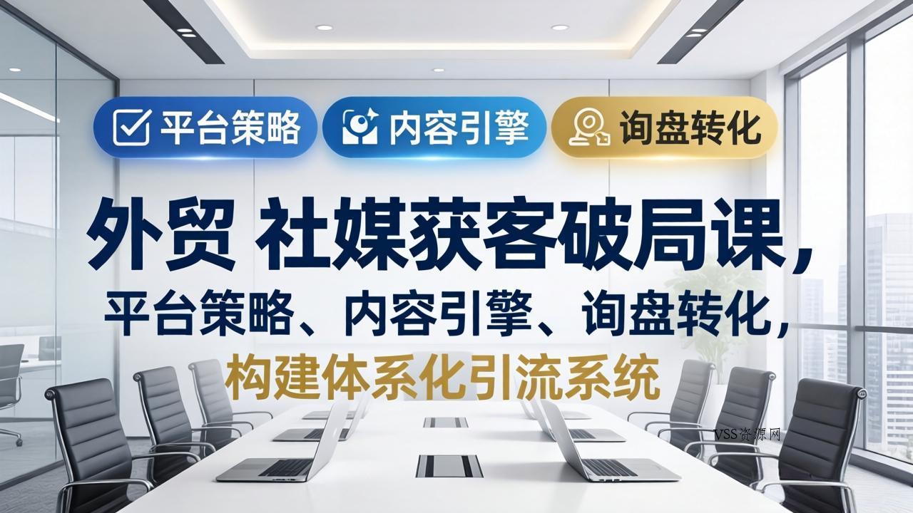 外贸 社媒获客破局课，平台策略、内容引擎、询盘转化，构建体系化引流系统(更新26年3月-VSS博客