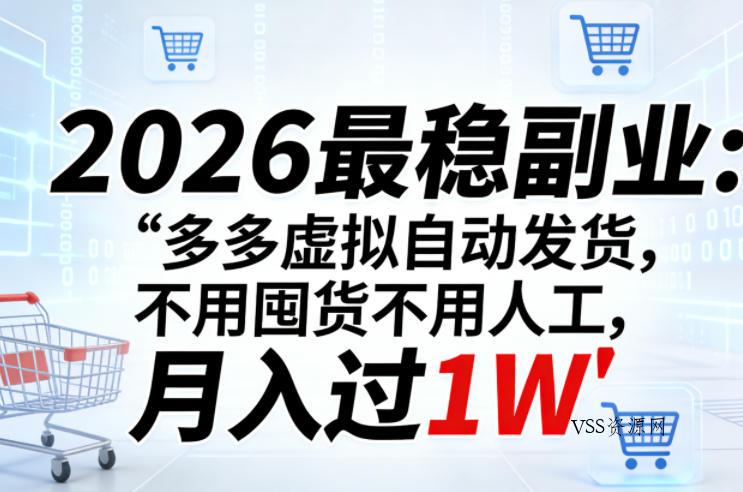 2026最稳副业:多多虚拟自动发货,不用囤货不用人工,月入过1W【揭秘】-VSS博客