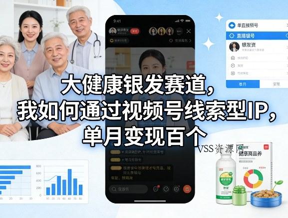 大健康银发赛道，我如何通过视频号线索型IP，单月变现百个-VSS博客