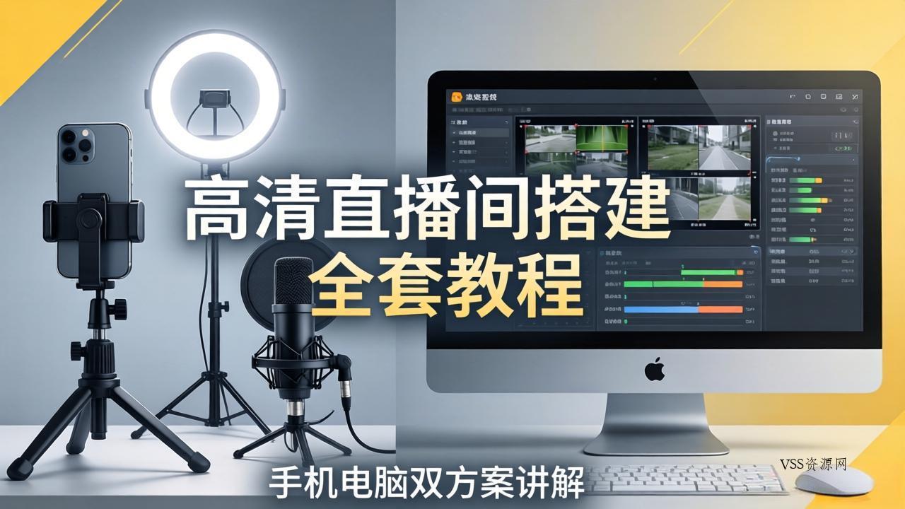 高清直播间搭建全套教程，手机电脑双方案讲解，设备选型调试多机位实操教学-VSS博客