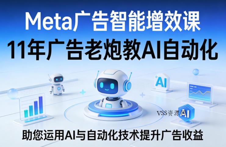 Meta广告智能增效课,11年广告老炮教AI自动化,助您运用AI与自动化技术提升广告收益-VSS博客