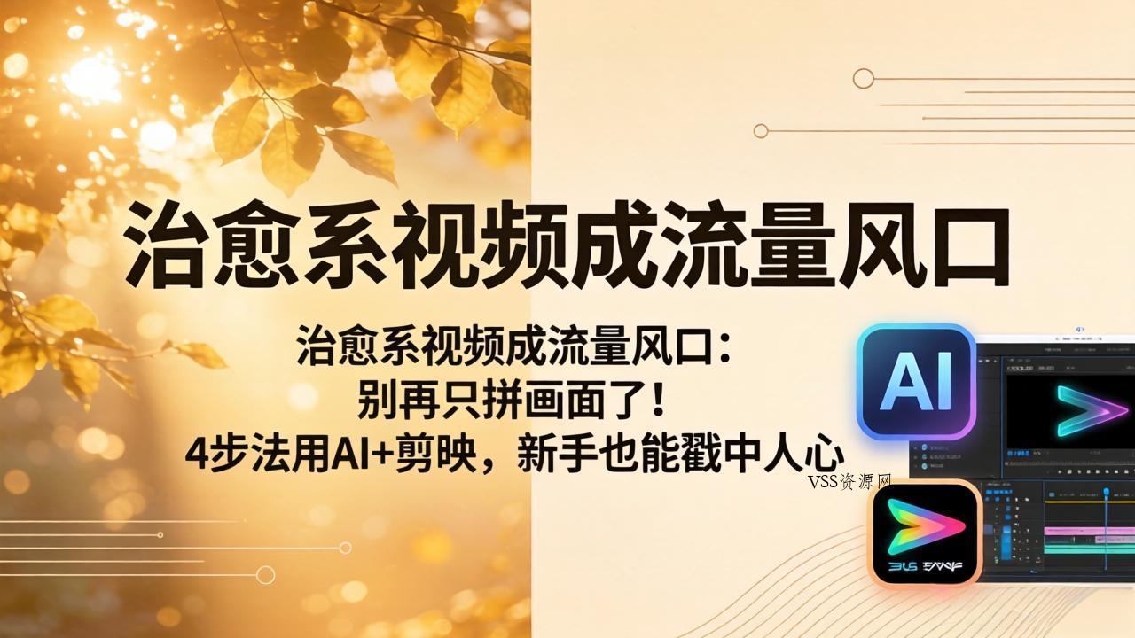 治愈系视频成流量风口：别再只拼画面了！4步法用AI+剪映，新手也能戳中人心-VSS博客