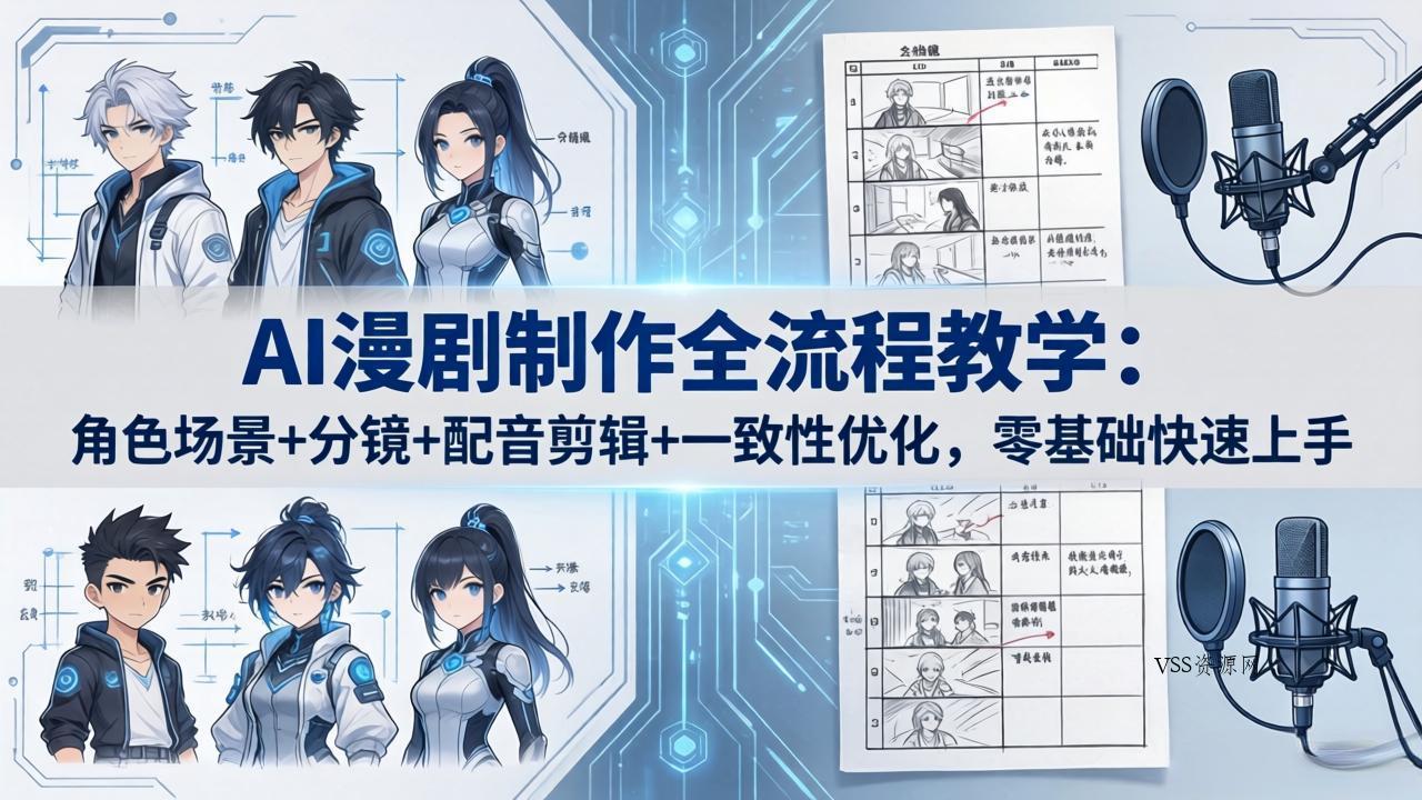 AI漫剧制作全流程教学：角色场景+分镜+配音剪辑+一致性优化，零基础快速上手-VSS博客