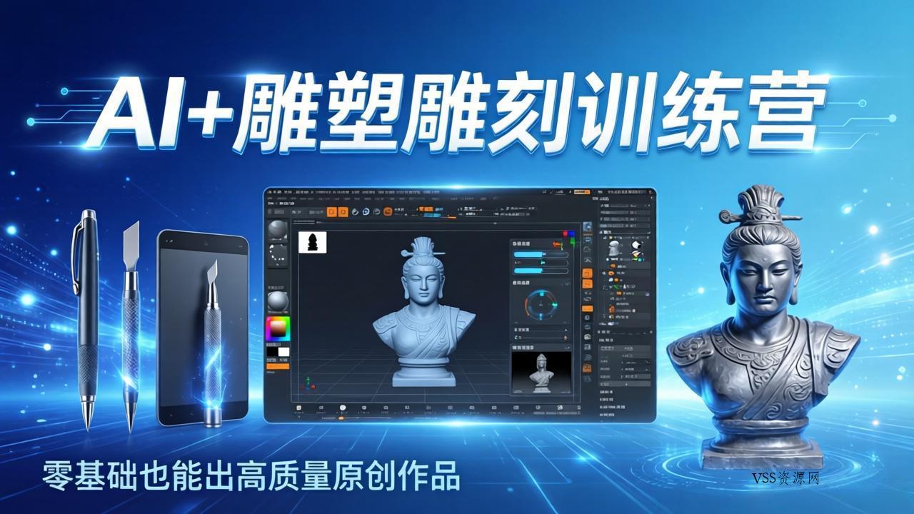 AI+雕塑雕刻训练营：从AI创作、大模型训练到3D雕刻 + 渲染，零基础也能出高质量原创作品-VSS博客
