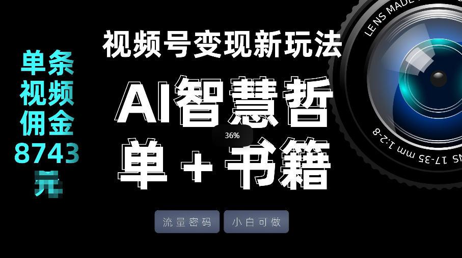 视频号流量密码，变现新玩法-AI智慧哲单＋书单，单条视频佣金8743米-VSS博客