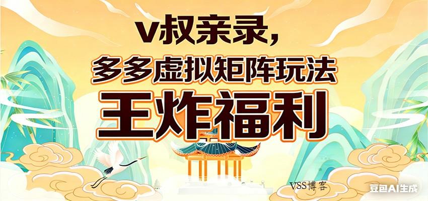 v叔亲录，多多虚拟矩阵玩法，王炸福利限时领取-VSS博客