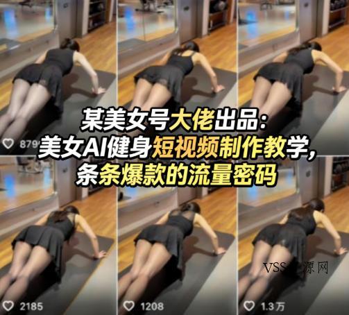 某美女号大佬出品：美女AI健身短视频制作教学，条条爆款的流量密码-VSS博客