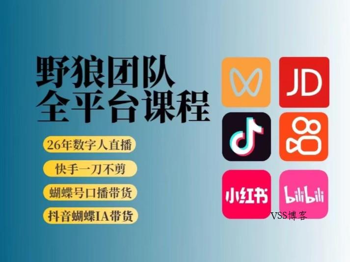 野狼团队2026新版全平台短视频带货教学，打开流量突破口，开始Ai带货(更新26年3月)-VSS博客