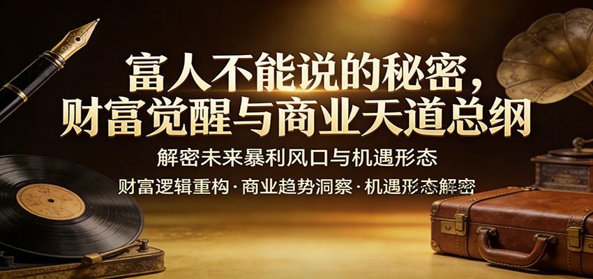 富人不能说的秘密，财富觉醒与商业天道总纲，解密未来暴利风口与机遇形态-VSS博客