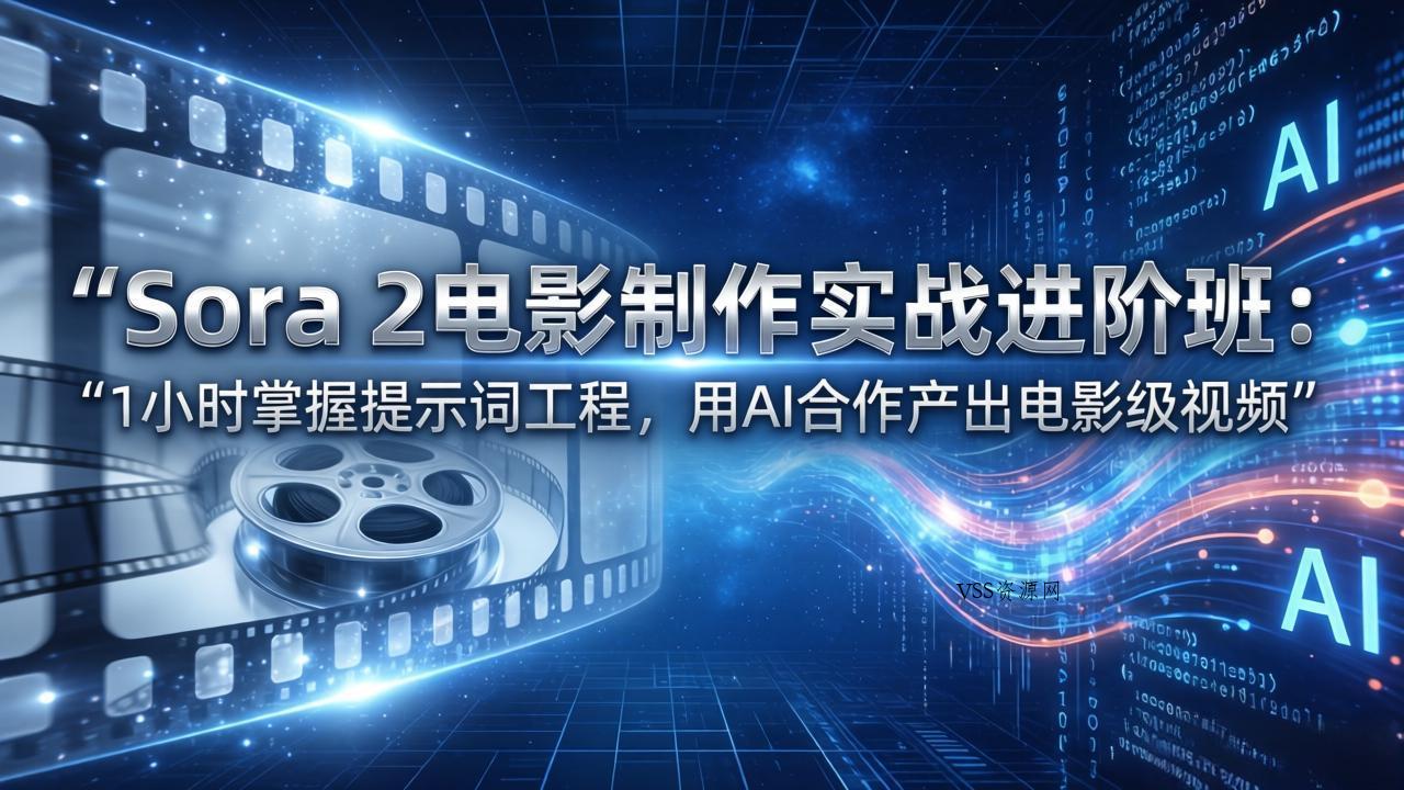Sora 2电影制作实战进阶班：1小时掌握提示词工程，用AI合作产出电影级视频-VSS博客