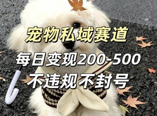 私域宠物项目赛道，单日变现2-5张，每天都可操作不违规不封号-VSS博客