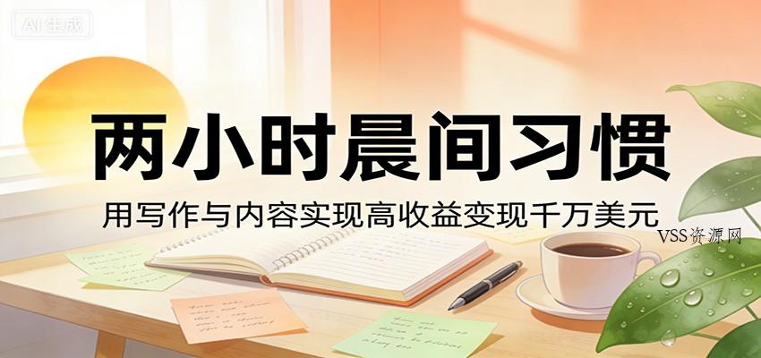 付费文章:两小时晨间习惯,用写作与内容实现高收益变现千万美元-VSS博客