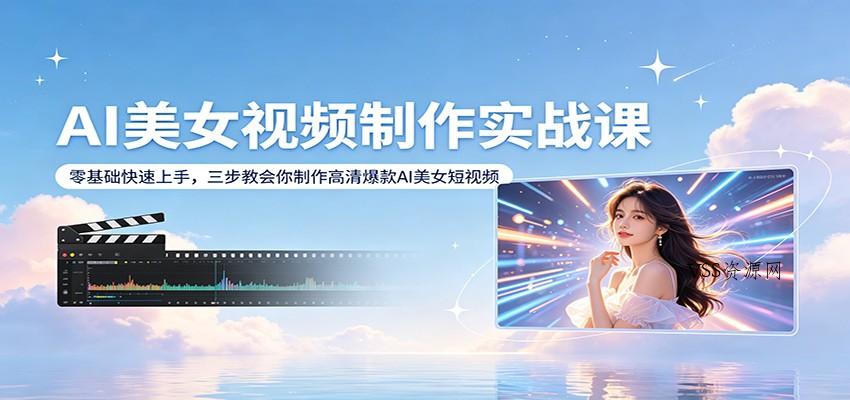 AI美女视频制作实战课:零基础快速上手,三步教会你制作高清爆款AI美女短视频-VSS博客