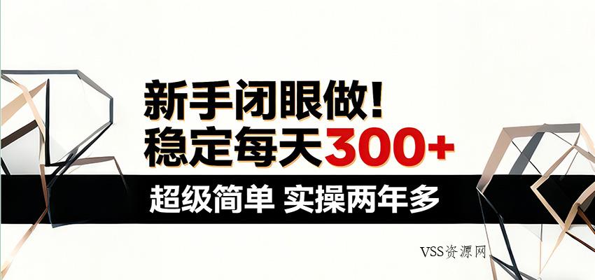新手闭眼做，稳定每天300+，超级简单，实操两年多 ！-VSS博客