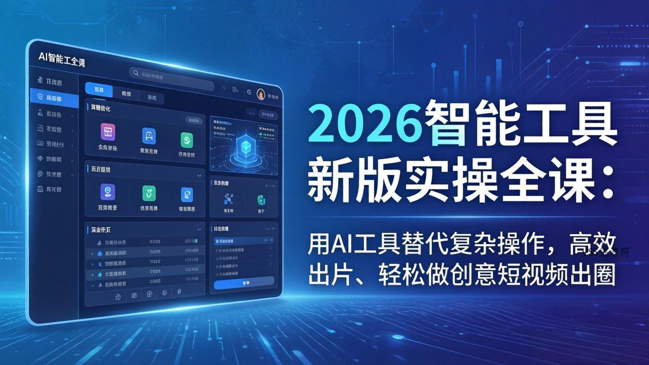 2026智能工具新版实操全课：用AI工具替代复杂操作，高效出片、轻松做创意短视频出圈-VSS博客