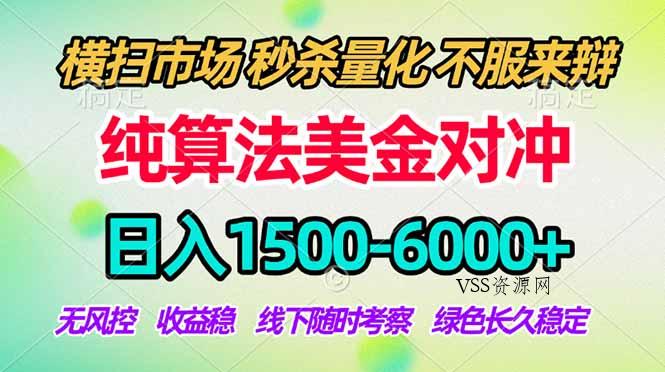 2026美金掘金新风口-纯算法对冲震撼上线！日入1500-6000+，长久合规稳健，轻松摆脱死工资-VSS博客