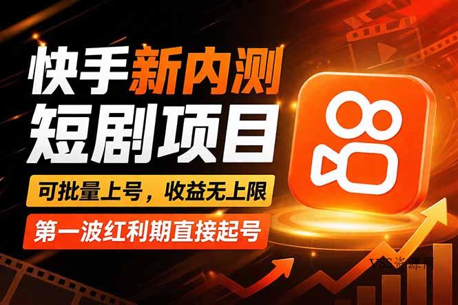 快手最新短剧玩法，零操作无脑上号，收益无上限，新手也能轻松上车-VSS博客