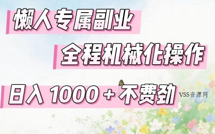 懒人专属副业，全程机械化操作，日入1k+操作简单，不费劲【揭秘】-VSS博客
