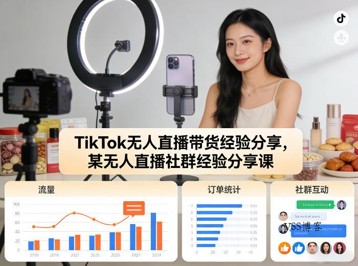 TikTok无人直播带货经验分享，某无人直播社群经验分享课-VSS博客